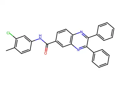 N-(3-chloro-4-methylphenyl)-2,3-diphenylquinoxaline-6-carboxamide structure