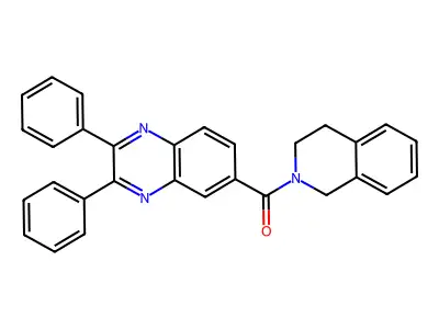 3,4-dihydro-1H-isoquinolin-2-yl-(2,3-diphenylquinoxalin-6-yl)methanone structure