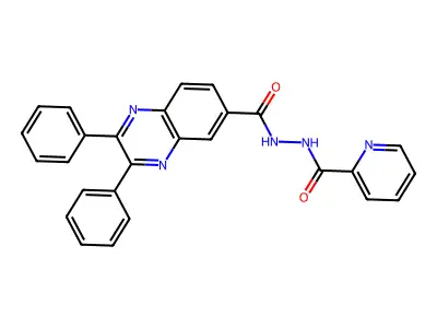 2,3-diphenyl-N'-(pyridine-2-carbonyl)quinoxaline-6-carbohydrazide structure