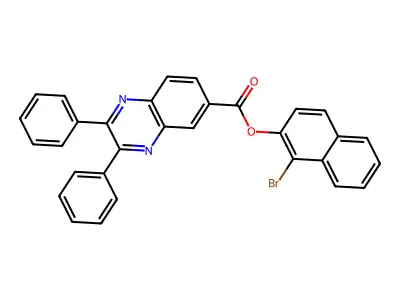 (1-Bromonaphthalen-2-yl) 2,3-diphenylquinoxaline-6-carboxylate structure