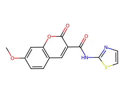 7-Methoxy-2-oxo-N-(1,3-thiazol-2-yl)-2H-1-benzopyran-3-carboxamide structure