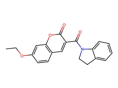 3-(2,3-Dihydro-1H-indole-1-carbonyl)-7-ethoxy-2H-1-benzopyran-2-one structure
