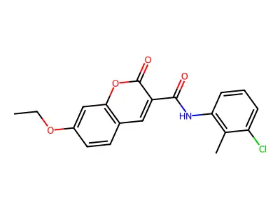 N-(3-Chloro-2-methylphenyl)-7-ethoxy-2-oxo-2H-1-benzopyran-3-carboxamide structure