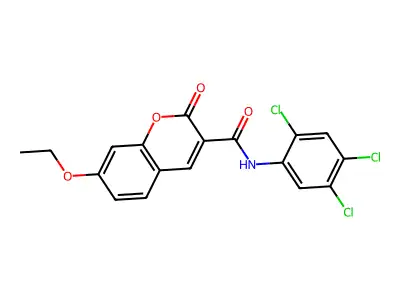 7-ethoxy-2-oxo-N-(2,4,5-trichlorophenyl)chromene-3-carboxamide structure