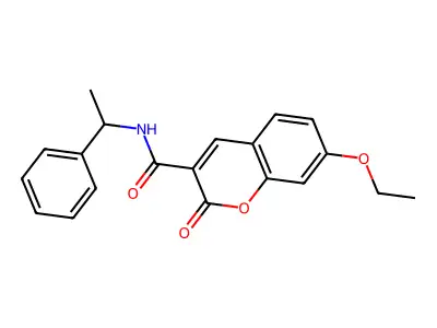 7-ethoxy-2-oxo-N-(1-phenylethyl)chromene-3-carboxamide structure