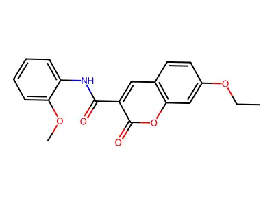 7-Ethoxy-N-(2-methoxyphenyl)-2-oxo-2H-1-benzopyran-3-carboxamide structure