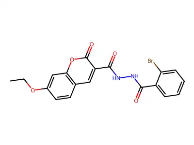 N'-(2-bromobenzoyl)-7-ethoxy-2-oxochromene-3-carbohydrazide structure