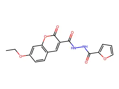 7-ethoxy-N'-(furan-2-carbonyl)-2-oxochromene-3-carbohydrazide structure