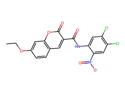 N-(4,5-dichloro-2-nitro-phenyl)-7-ethoxy-2-oxo-chromene-3-carboxamide structure