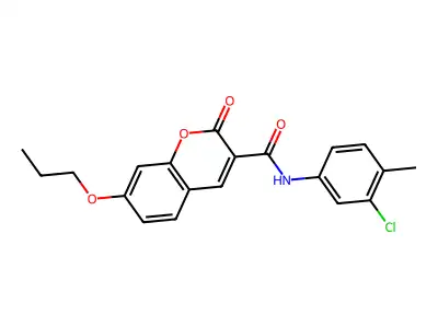 N-(3-chloro-4-methyl-phenyl)-2-oxo-7-propoxy-chromene-3-carboxamide structure