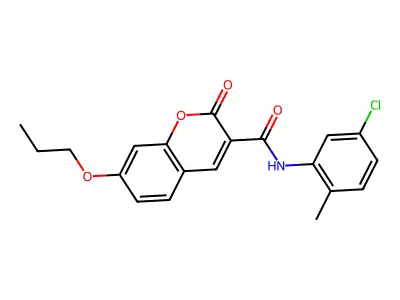 N-(5-Chloro-2-methylphenyl)-2-oxo-7-propoxy-2H-1-benzopyran-3-carboxamide structure