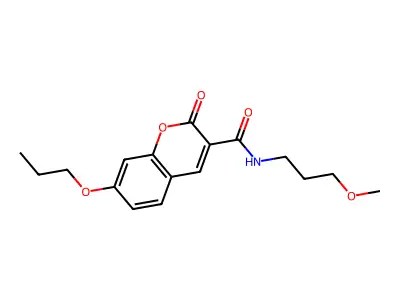 N-(3-Methoxypropyl)-2-oxo-7-propoxy-2H-1-benzopyran-3-carboxamide structure