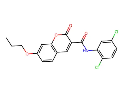 N-(2,5-Dichlorophenyl)-2-oxo-7-propoxy-2H-1-benzopyran-3-carboxamide structure