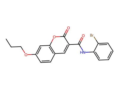 N-(2-bromophenyl)-2-oxo-7-propoxychromene-3-carboxamide structure