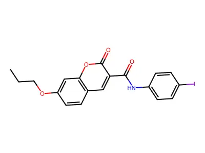 N-(4-iodophenyl)-2-oxo-7-propoxychromene-3-carboxamide structure