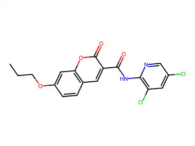 N-(3,5-dichloropyridin-2-yl)-2-oxo-7-propoxychromene-3-carboxamide structure