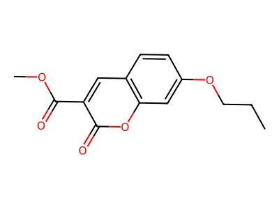 Methyl 2-oxo-7-propoxy-2H-1-benzopyran-3-carboxylate structure