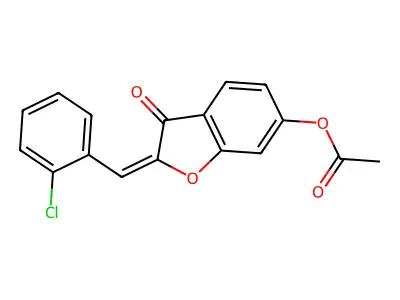 2-[(2-Chlorophenyl)methylidene]-3-oxo-2,3-dihydro-1-benzofuran-6-yl acetate structure