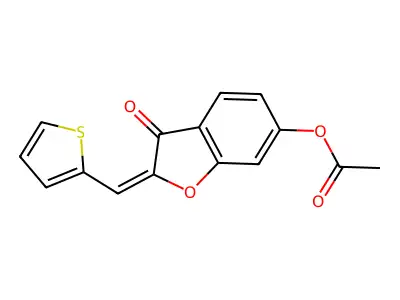 3-Oxo-2-[(thiophen-2-yl)methylidene]-2,3-dihydro-1-benzofuran-6-yl acetate structure
