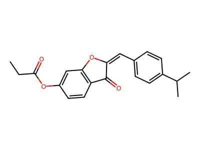 3-Oxo-2-{[4-(propan-2-yl)phenyl]methylidene}-2,3-dihydro-1-benzofuran-6-yl propanoate structure