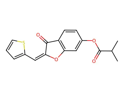 3-Oxo-2-[(thiophen-2-yl)methylidene]-2,3-dihydro-1-benzofuran-6-yl 2-methylpropanoate structure
