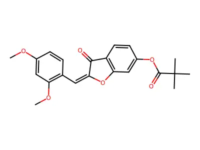 2-[(2,4-Dimethoxyphenyl)methylidene]-3-oxo-2,3-dihydro-1-benzofuran-6-yl 2,2-dimethylpropanoate structure