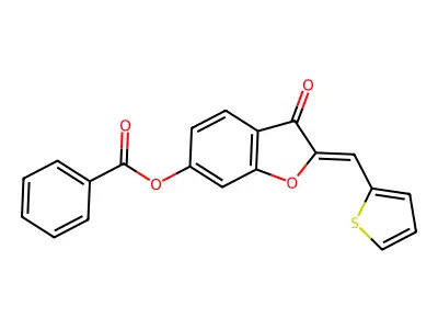 3-Oxo-2-[(thiophen-2-yl)methylidene]-2,3-dihydro-1-benzofuran-6-yl benzoate structure
