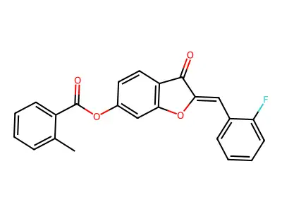 2-[(2-Fluorophenyl)methylidene]-3-oxo-2,3-dihydro-1-benzofuran-6-yl 2-methylbenzoate structure