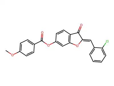 2-[(2-Chlorophenyl)methylidene]-3-oxo-2,3-dihydro-1-benzofuran-6-yl 4-methoxybenzoate structure