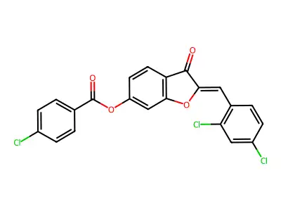 2-[(2,4-Dichlorophenyl)methylidene]-3-oxo-2,3-dihydro-1-benzofuran-6-yl 4-chlorobenzoate structure