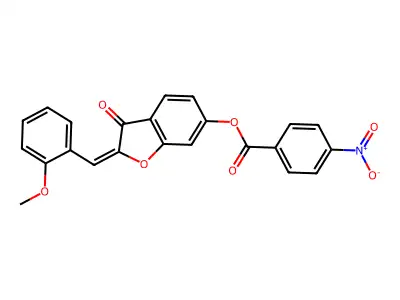 2-[(2-Methoxyphenyl)methylidene]-3-oxo-2,3-dihydro-1-benzofuran-6-yl 4-nitrobenzoate structure