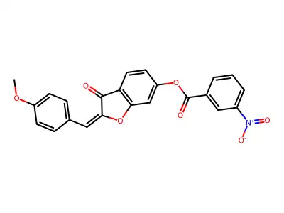 2-[(4-Methoxyphenyl)methylidene]-3-oxo-2,3-dihydro-1-benzofuran-6-yl 3-nitrobenzoate structure