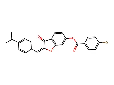 [3-Oxo-2-[(4-propan-2-ylphenyl)methylidene]-1-benzofuran-6-yl] 4-bromobenzoate structure