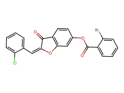 [2-[(2-Chlorophenyl)methylidene]-3-oxo-1-benzofuran-6-yl] 2-bromobenzoate structure