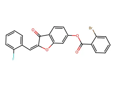 2-[(2-Fluorophenyl)methylidene]-3-oxo-2,3-dihydro-1-benzofuran-6-yl 2-bromobenzoate structure