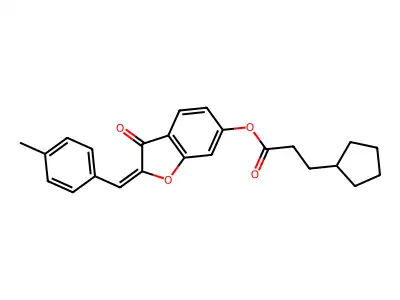2-[(4-Methylphenyl)methylidene]-3-oxo-2,3-dihydro-1-benzofuran-6-yl 3-cyclopentylpropanoate structure