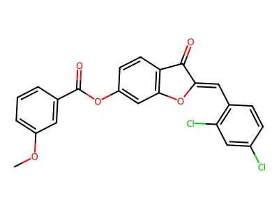 2-[(2,4-Dichlorophenyl)methylidene]-3-oxo-2,3-dihydro-1-benzofuran-6-yl 3-methoxybenzoate structure
