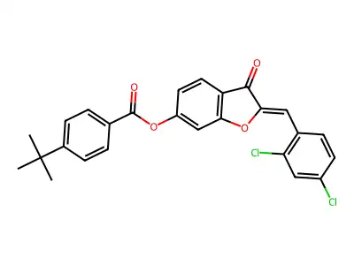 2-[(2,4-Dichlorophenyl)methylidene]-3-oxo-2,3-dihydro-1-benzofuran-6-yl 4-tert-butylbenzoate structure