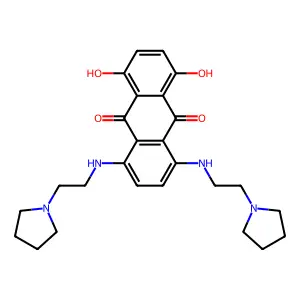 9,10-Anthracenedione, 1,4-dihydroxy-5,8-bis((2-(1-pyrrolidinyl)ethyl)amino)- structure