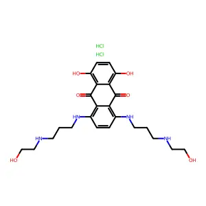 9,10-Anthracenedione, 1,4-dihydroxy-5,8-bis((3-((2-hydroxyethyl)amino)propyl)amino)-, dihydrochloride structure