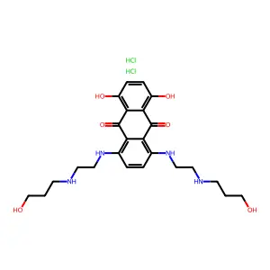 9,10-Anthracenedione, 1,4-dihydroxy-5,8-bis((2-((3-hydroxypropyl)amino)ethyl)amino)-, dihydrochloride structure