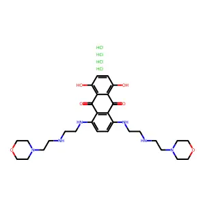 9,10-Anthracenedione, 1,4-dihydroxy-5,8-bis((2-((2-(4-morpholinyl)ethyl)amino)ethyl)amino)-, tetrahydrochloride structure