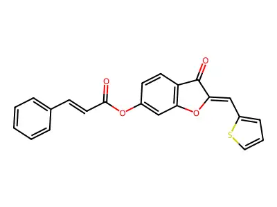 3-Oxo-2-[(thiophen-2-yl)methylidene]-2,3-dihydro-1-benzofuran-6-yl 3-phenylprop-2-enoate structure
