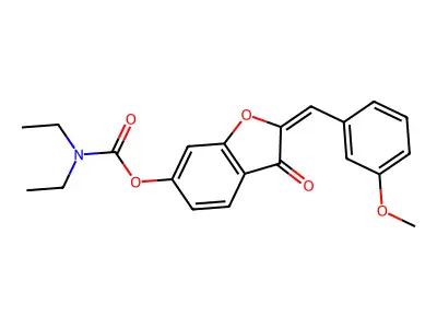 2-[(3-Methoxyphenyl)methylidene]-3-oxo-2,3-dihydro-1-benzofuran-6-yl diethylcarbamate structure