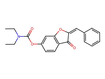 (2-benzylidene-3-oxo-1-benzofuran-6-yl) N,N-diethylcarbamate structure