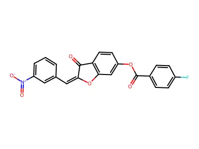 2-[(3-Nitrophenyl)methylidene]-3-oxo-2,3-dihydro-1-benzofuran-6-yl 4-fluorobenzoate structure