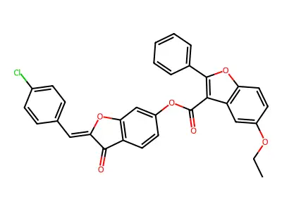 2-[(4-Chlorophenyl)methylidene]-3-oxo-2,3-dihydro-1-benzofuran-6-yl 5-ethoxy-2-phenyl-1-benzofuran-3-carboxylate structure