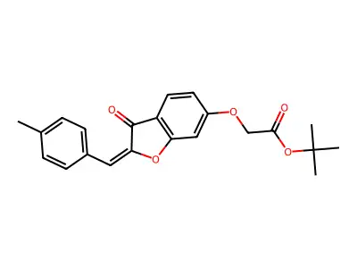 Tert-butyl 2-[2-[(4-methylphenyl)methylidene]-3-oxo-benzofuran-6-yl]oxyacetate structure