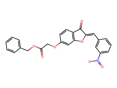 Benzyl 2-[2-[(3-nitrophenyl)methylidene]-3-oxo-benzofuran-6-yl]oxyacetate structure
