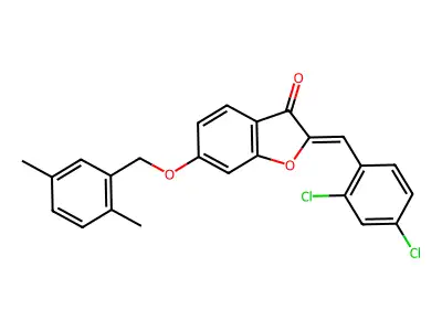 2-[(2,4-dichlorophenyl)methylidene]-6-[(2,5-dimethylphenyl)methoxy]-1-benzofuran-3-one structure